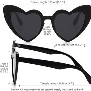 Heart Sunglasses Women CatEye Vintage Style Halloween Party Summer Vacation NWT